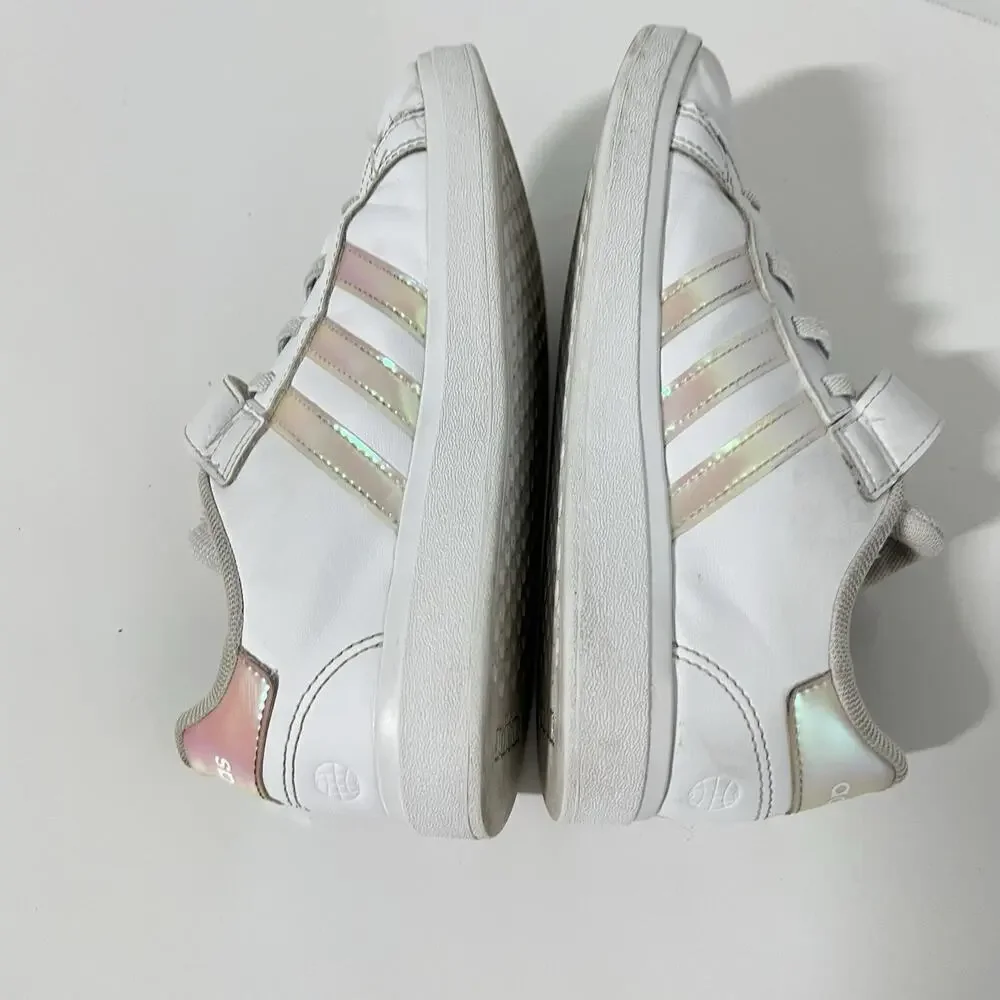 Adidas Children's Girls Grand Court 2.0 - Cloud White/Iridescent Size 2